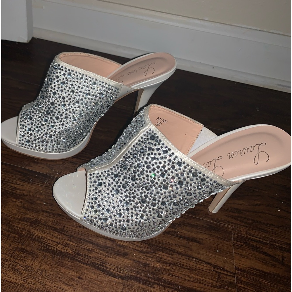 Rhinestone Peep Toe Heels